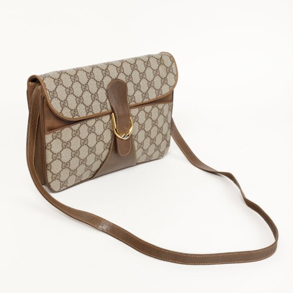 Gucci Vintage Beige Monogram Messenger Clutch - Picture 7 of 15